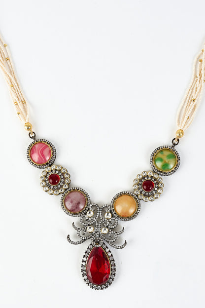 Zircon Embellished Necklace Set 