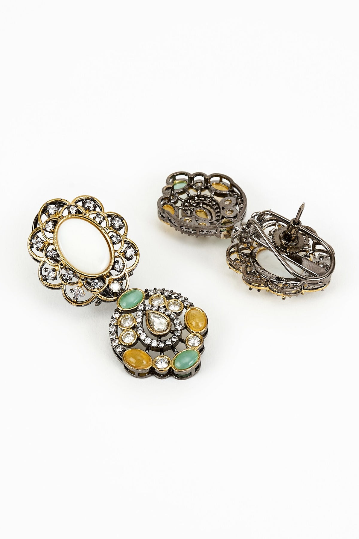 Kundan Polki Multi Color Necklace Set 