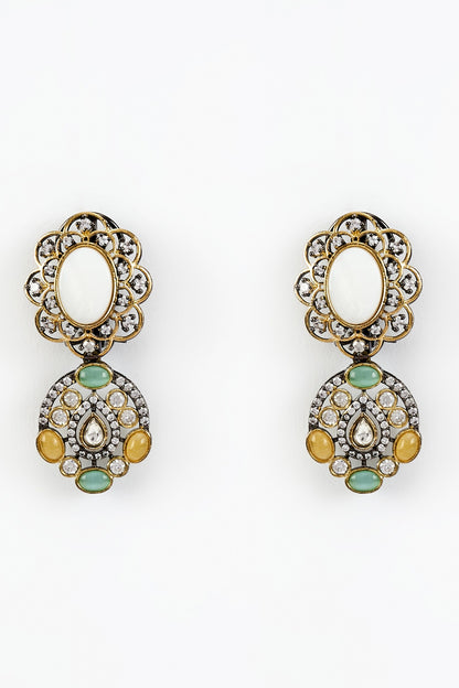 Kundan Polki Multi Color Necklace Set 