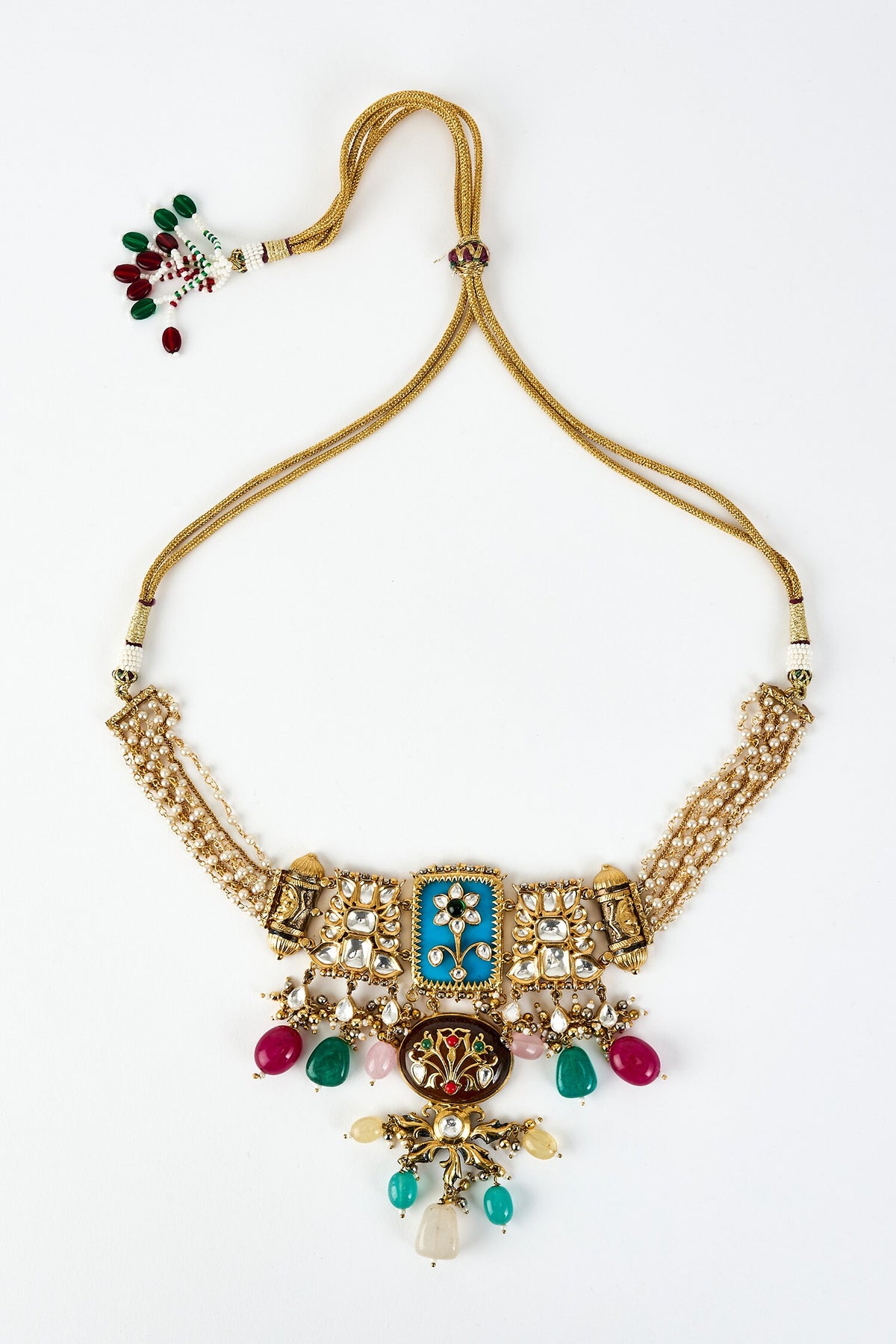 Kundan & Enamel Embellished Necklace Set 