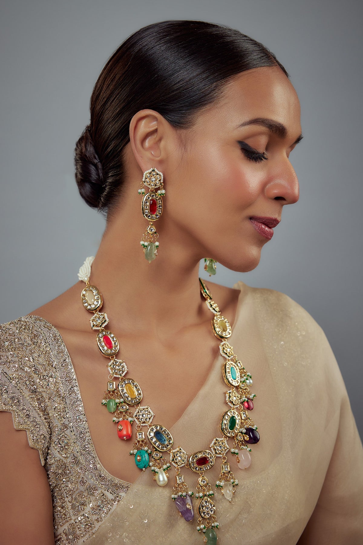 Saadgi Embellished Necklace Set 