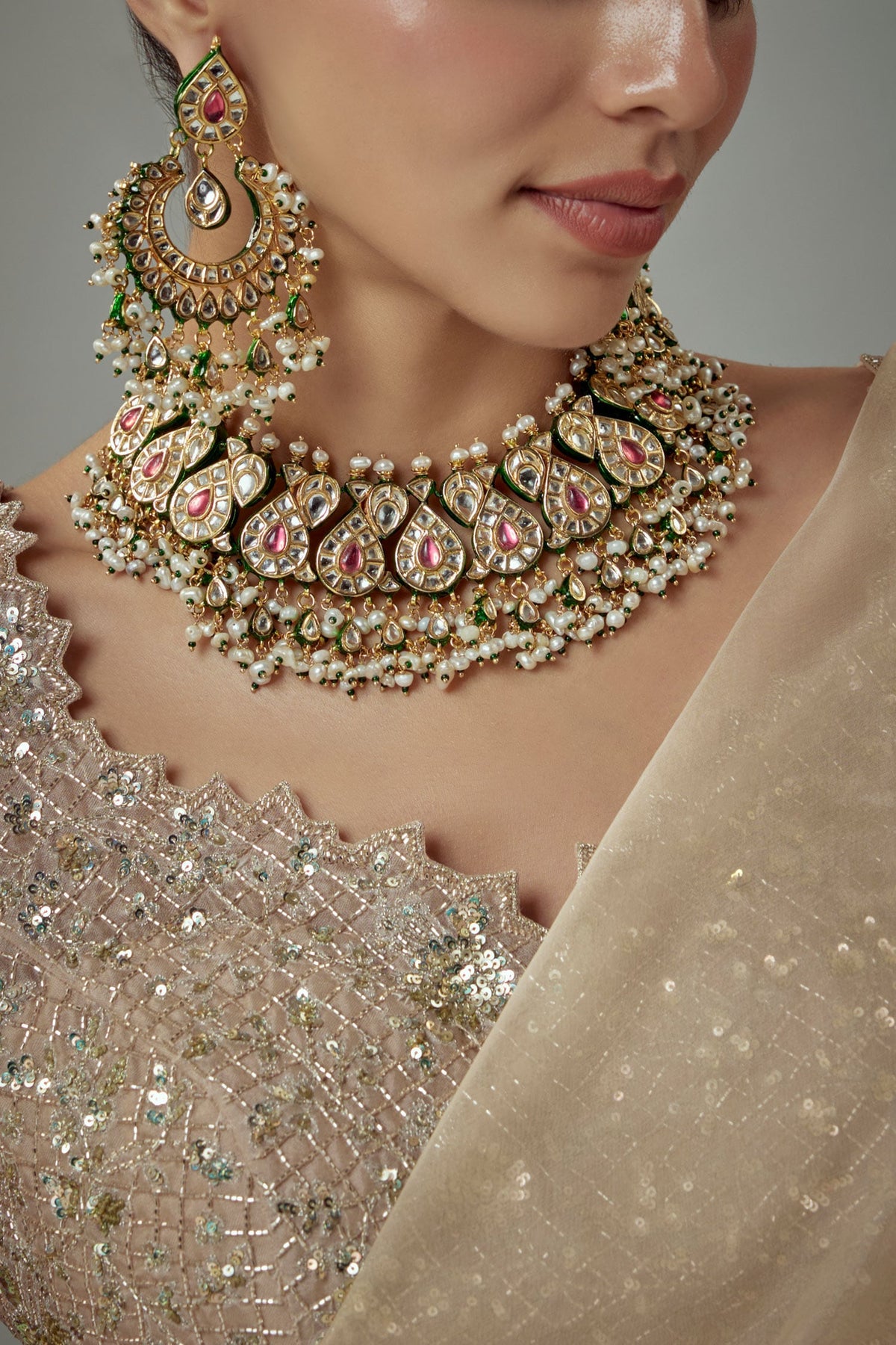 Kundan & Bead Embellished Choker Set 