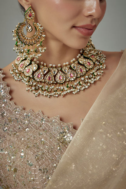 Kundan & Bead Embellished Choker Set 