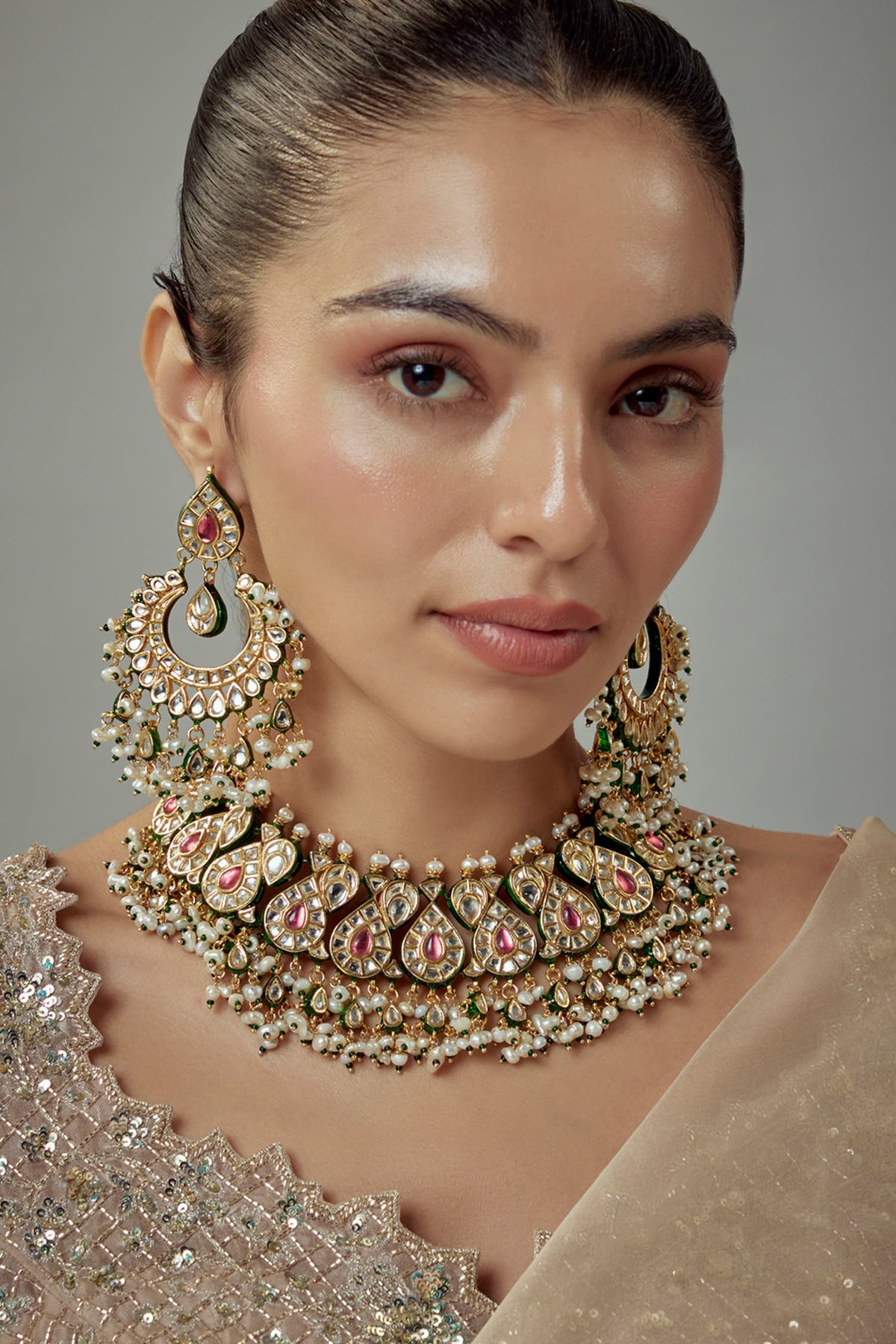 Kundan & Bead Embellished Choker Set 