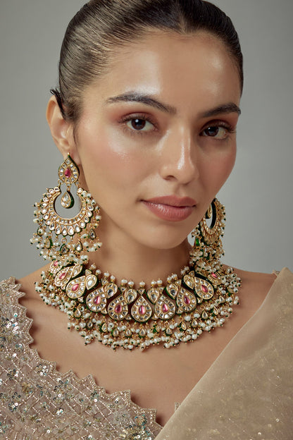 Kundan & Bead Embellished Choker Set 