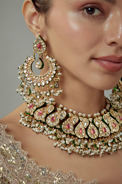 Kundan & Bead Embellished Choker Set 