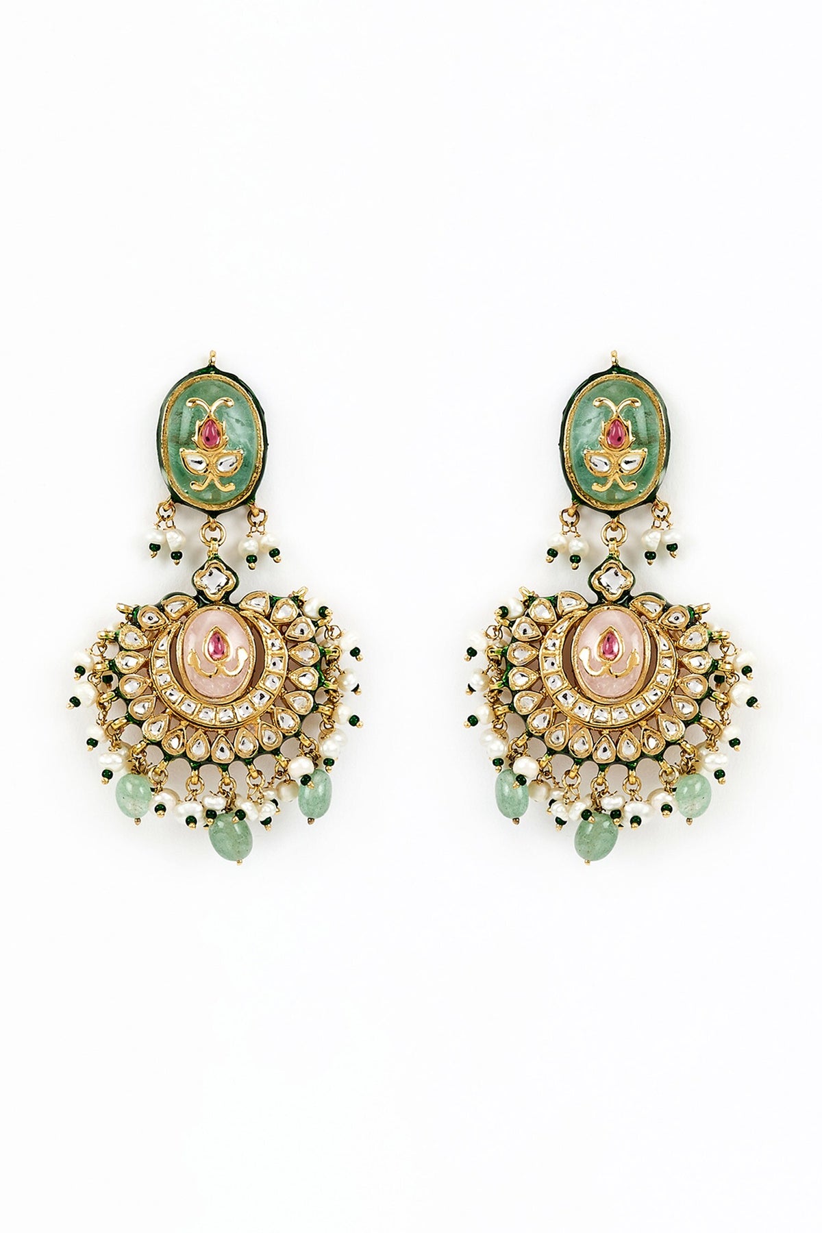 Kundan & Bead Embellished Long Necklace Set 