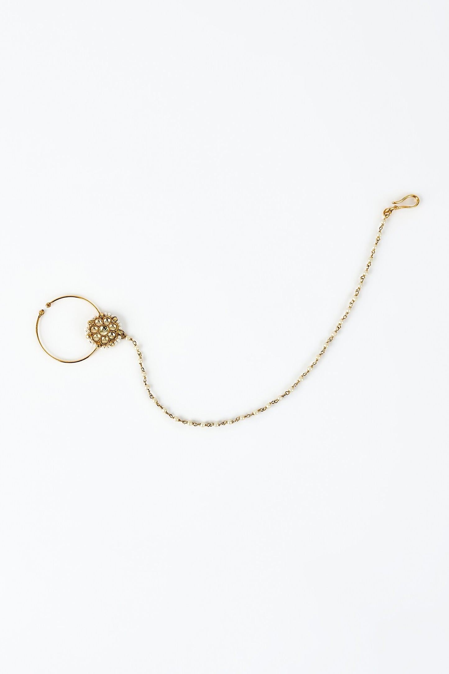 Kundan & Pearl Nose Ring 