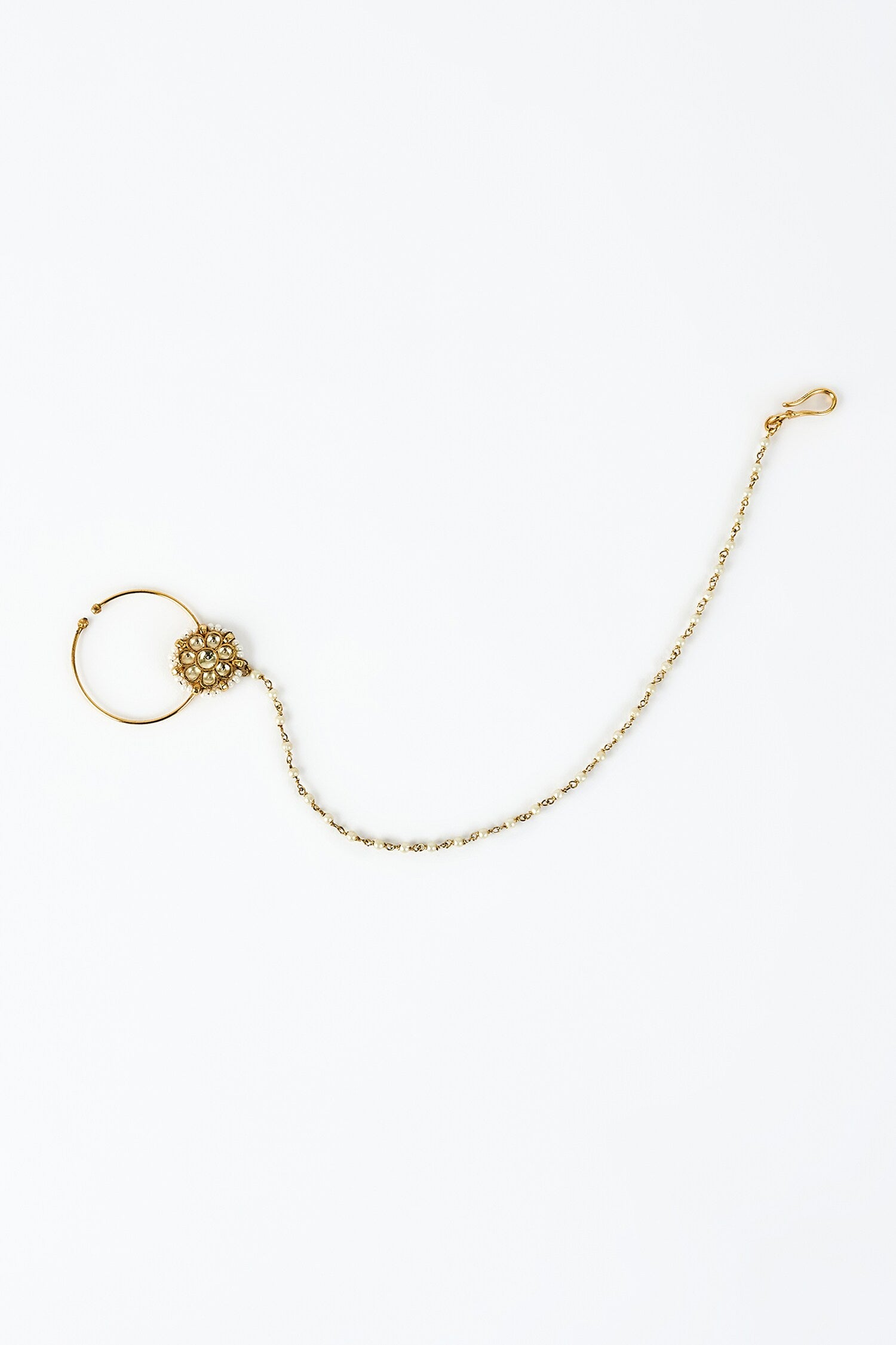 Kundan & Pearl Nose Ring 