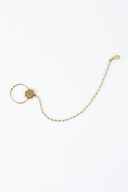 Kundan & Pearl Nose Ring 