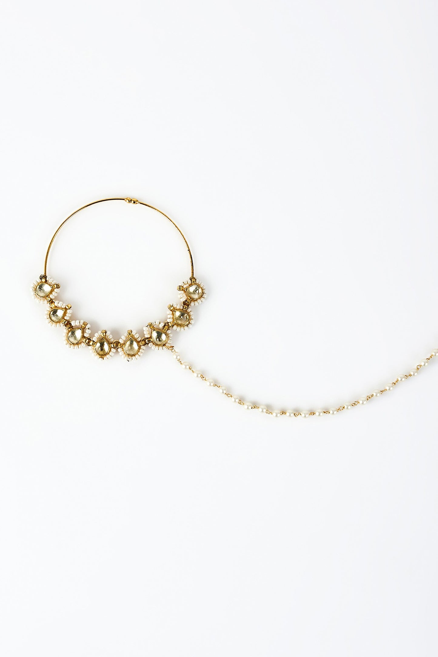 Saadgi Kundan Embellished Nose Ring 