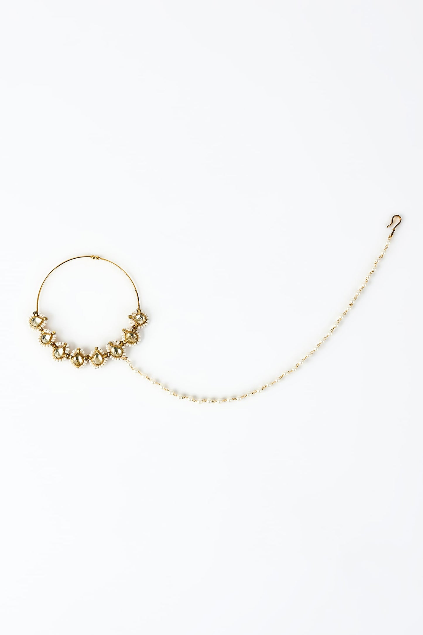 Saadgi Kundan Embellished Nose Ring 