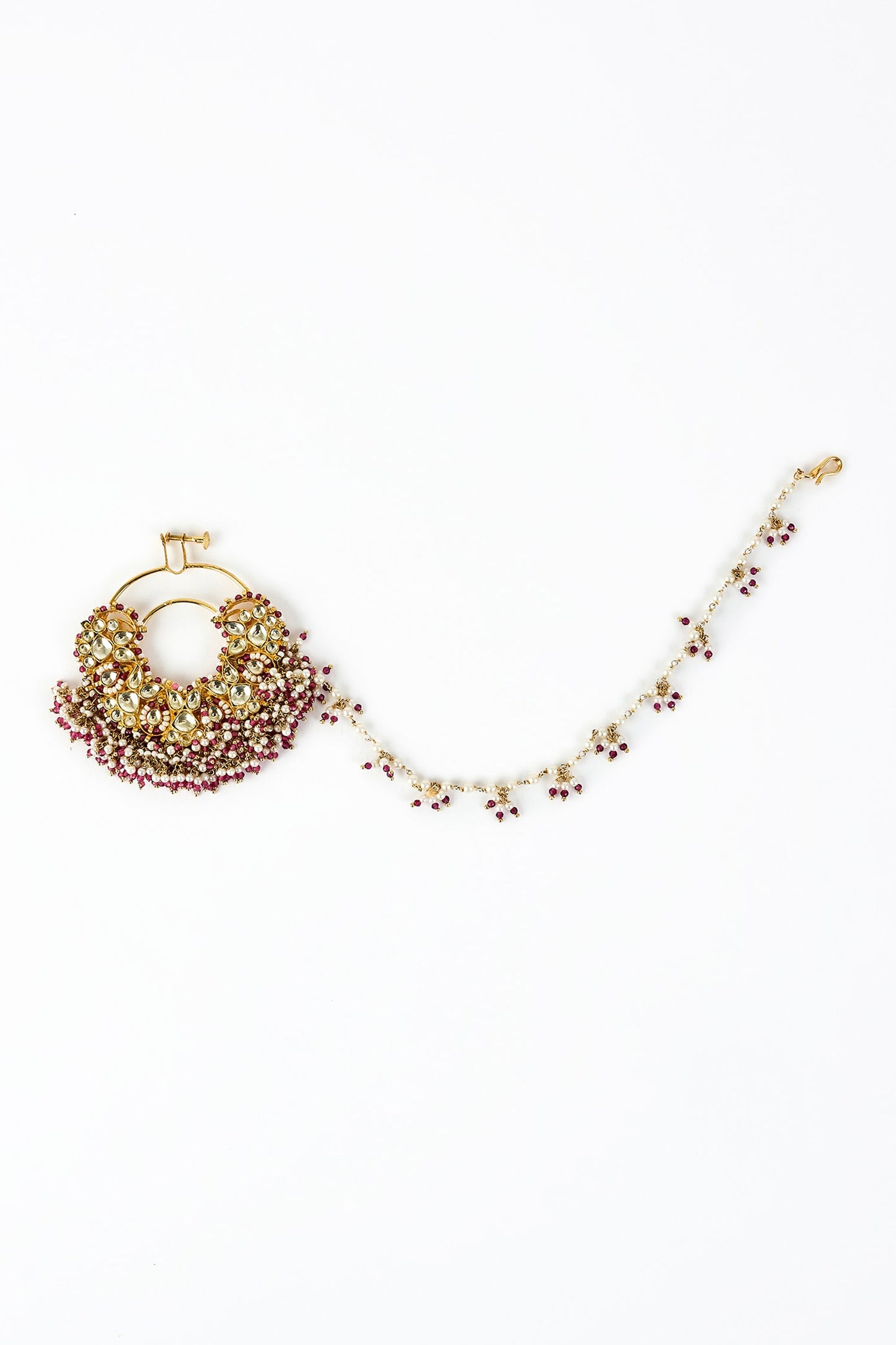 Saadgi Kundan & Bead Embellished Nath 