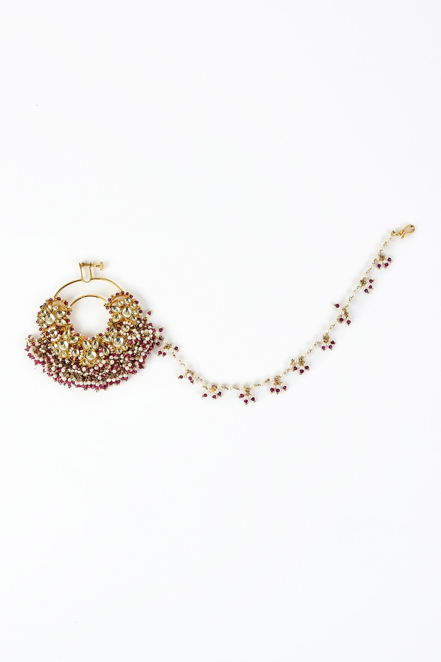 Saadgi Kundan & Bead Embellished Nath 