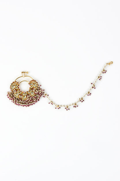 Saadgi Kundan & Bead Embellished Nath 