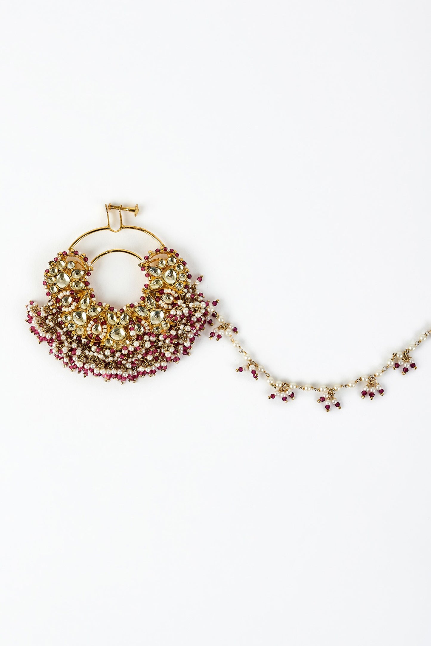 Saadgi Kundan & Bead Embellished Nath 
