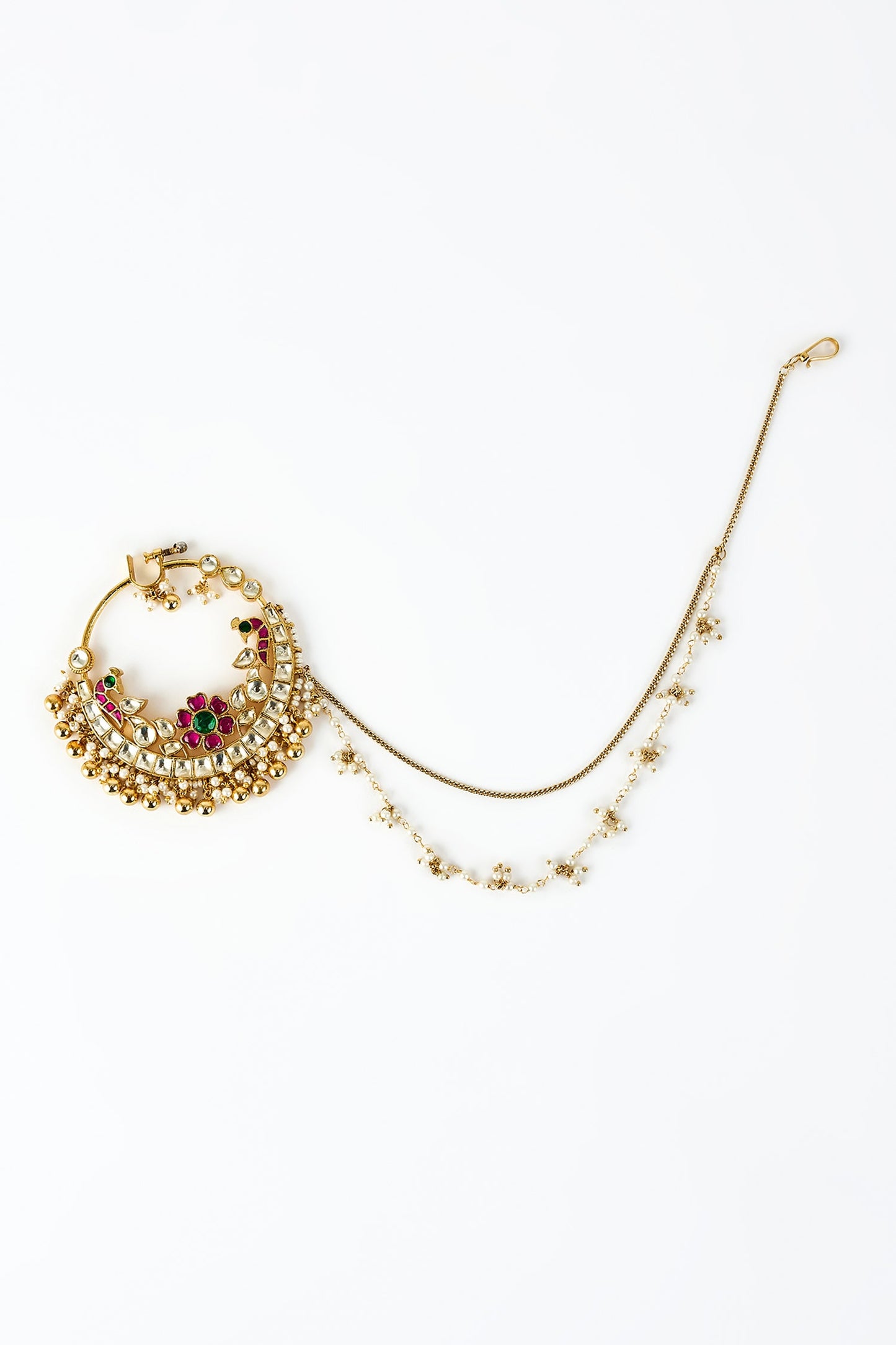 Saadgi Floral Motif Embellished Nath 