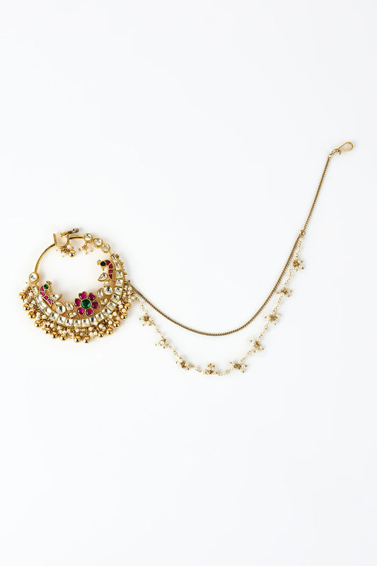 Saadgi Floral Motif Embellished Nath 