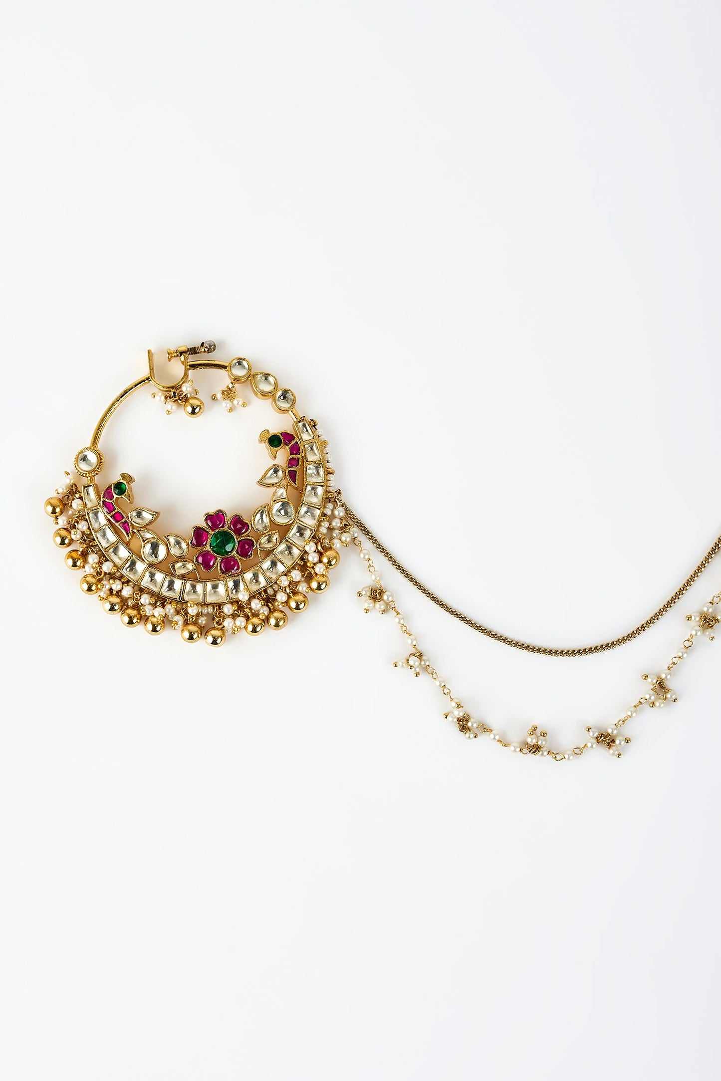 Saadgi Floral Motif Embellished Nath 