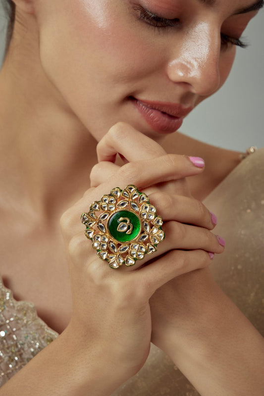 Kundan & Stone Embellished Ring 