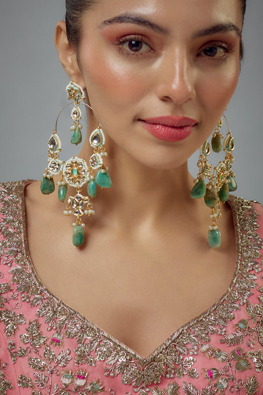 Kundan Polki Embellished Danglers 