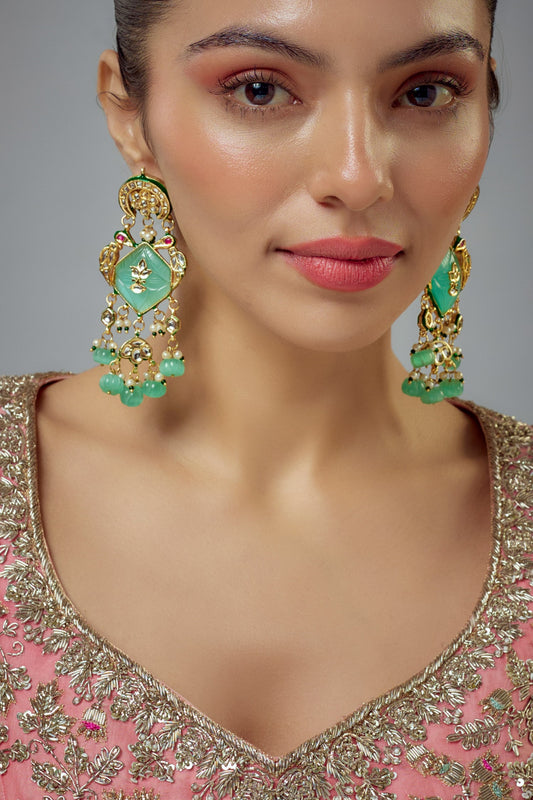 Kundan Polki Embellished Earrings 