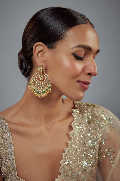 Kundan Stone Embellished Dangler Earrings 