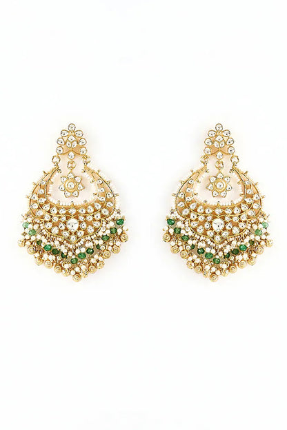 Kundan Stone Embellished Dangler Earrings 