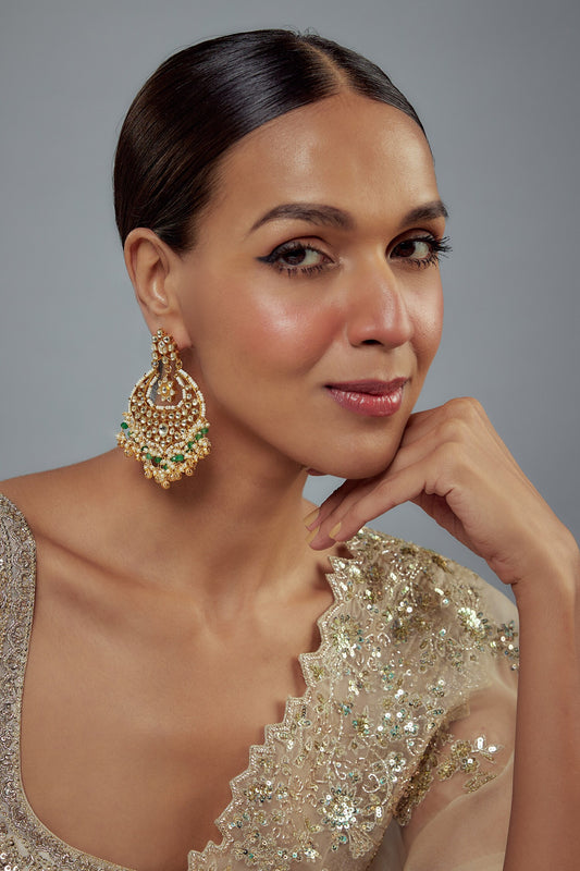 Kundan Stone Embellished Dangler Earrings 