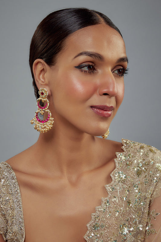 Antara Kundan Polki Embellished Earrings 