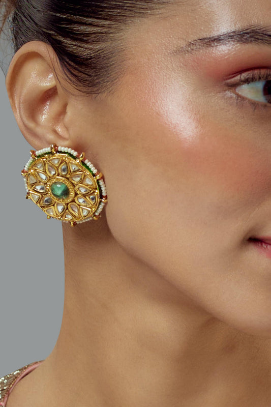 Saadgi Geometric Shaped Stud Earrings 