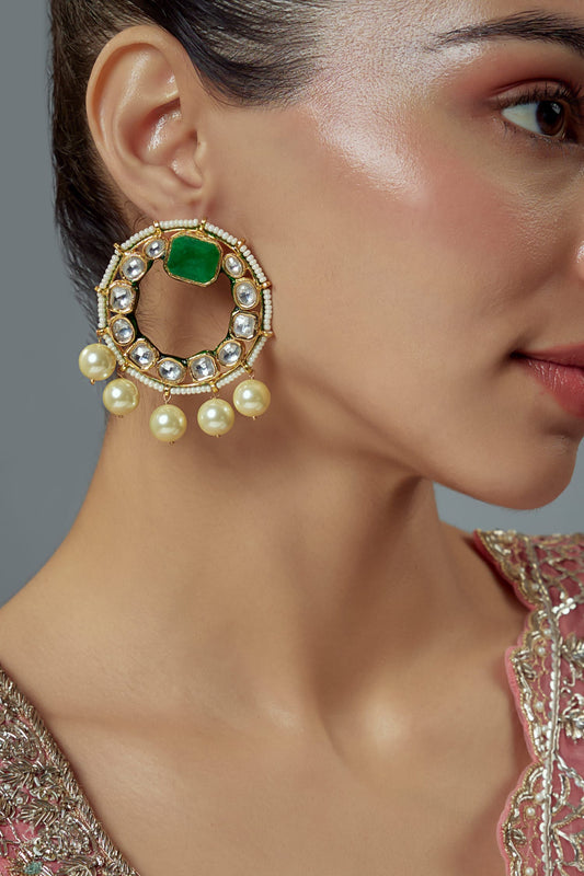 Saadgi Kundan Embellished Chandbalis 