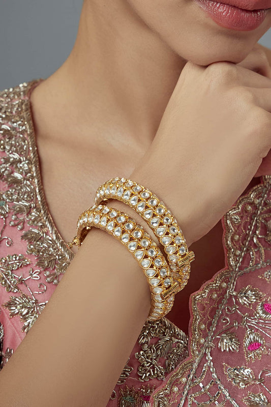 Floral Vine Kundan Bangles Set 