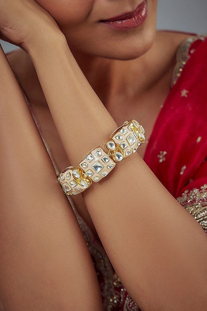 Gold Kundan & Polki Designer Bracelet 