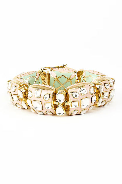 Gold Kundan & Polki Designer Bracelet 