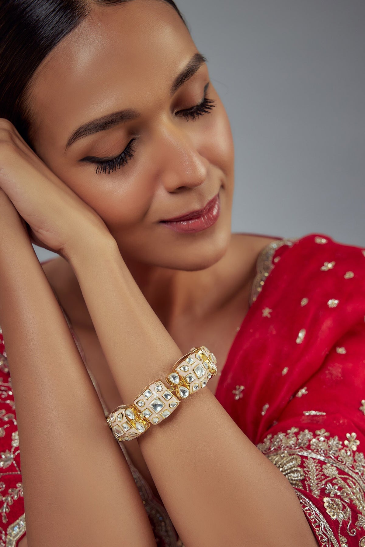 Gold Kundan & Polki Designer Bracelet 