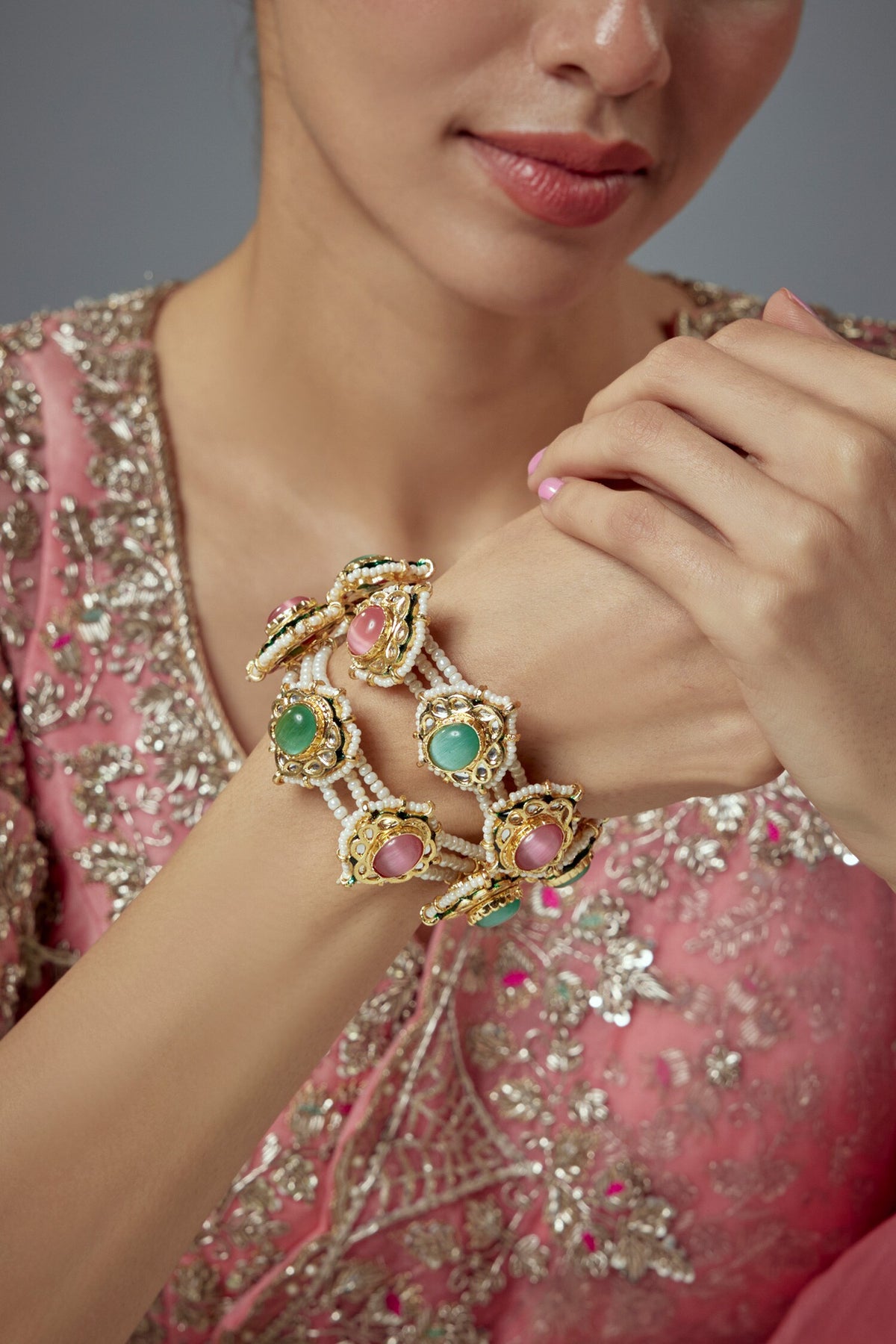 Kundan & Polki Designer Bangles Set 