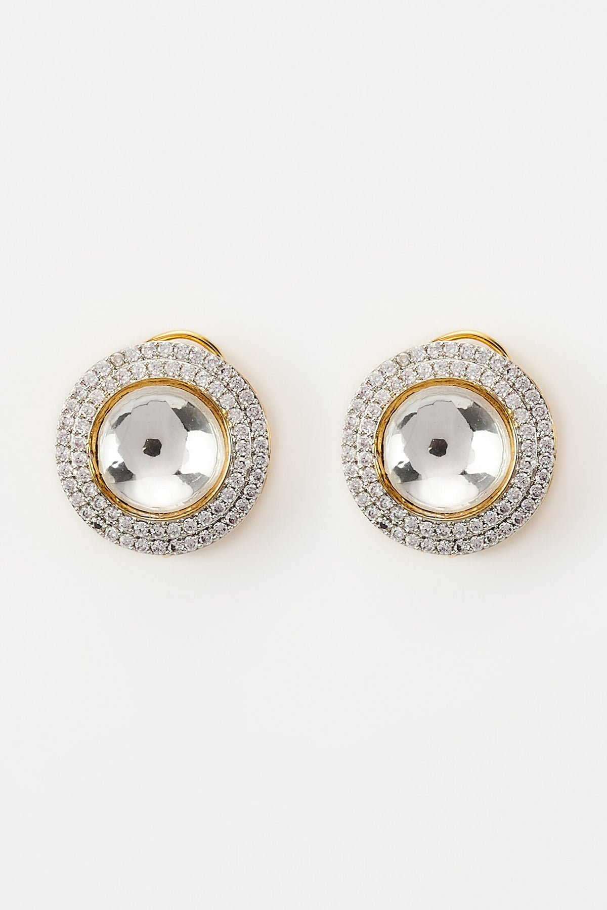 Cubic Zirconia Round Stud Earrings 