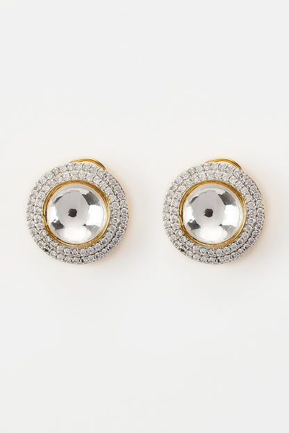 Cubic Zirconia Round Stud Earrings 