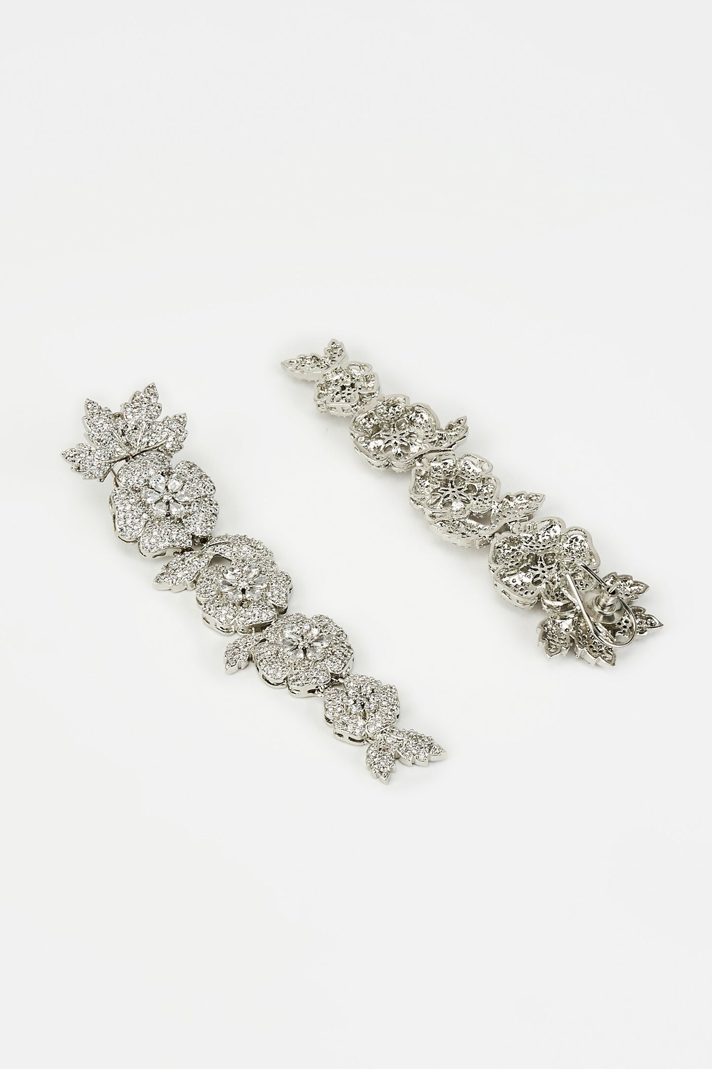 Zia Cubic Zirconia Embellished Floral Earrings 