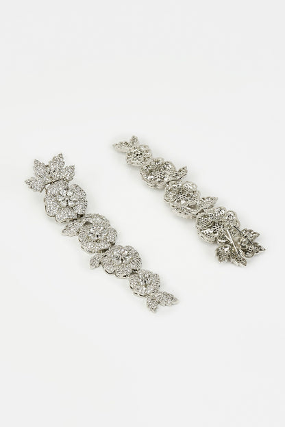 Zia Cubic Zirconia Embellished Floral Earrings 