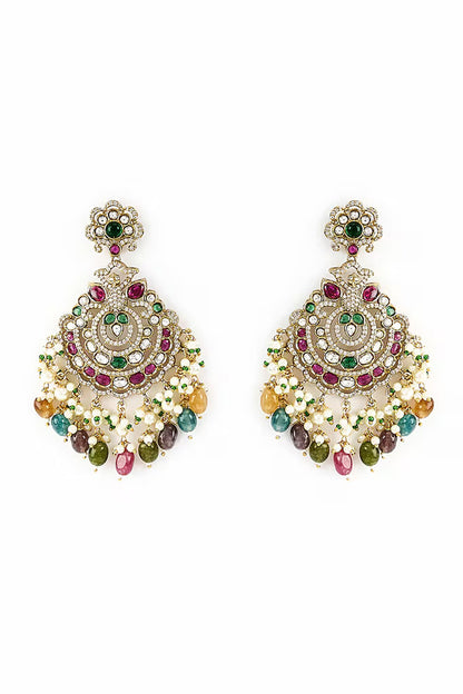 Floral Kundan Embellished Earrings 