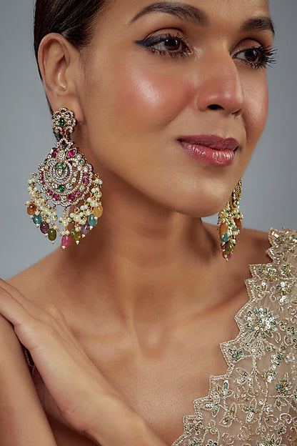 Floral Kundan Embellished Earrings 