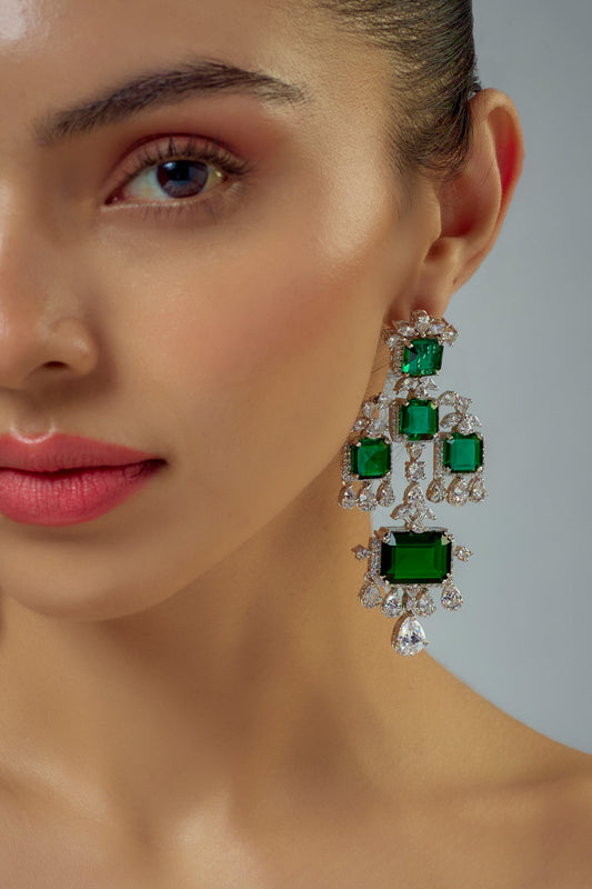 Cubic Zirconia Vine Earrings 
