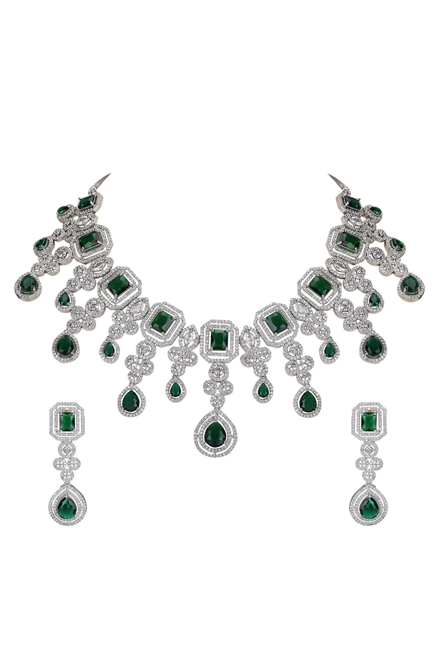 Emerald Green Gemstone Necklace Set 