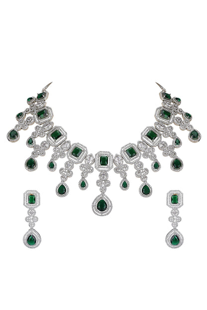 Emerald Green Gemstone Necklace Set 