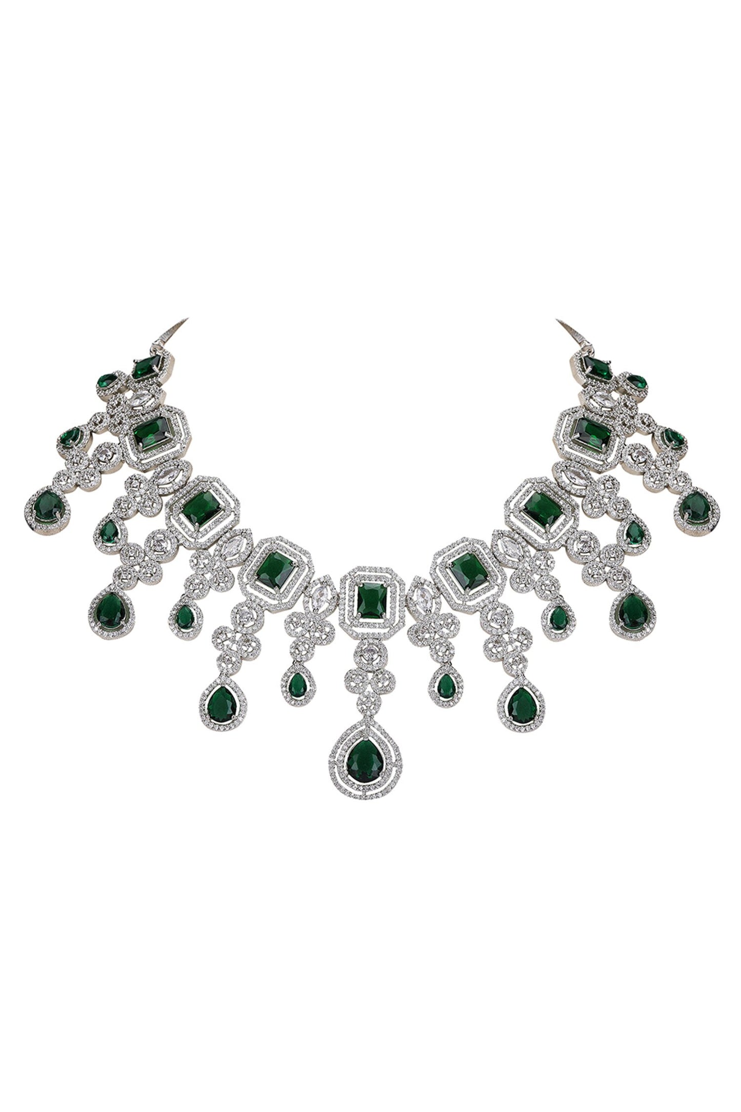 Emerald Green Gemstone Necklace Set 