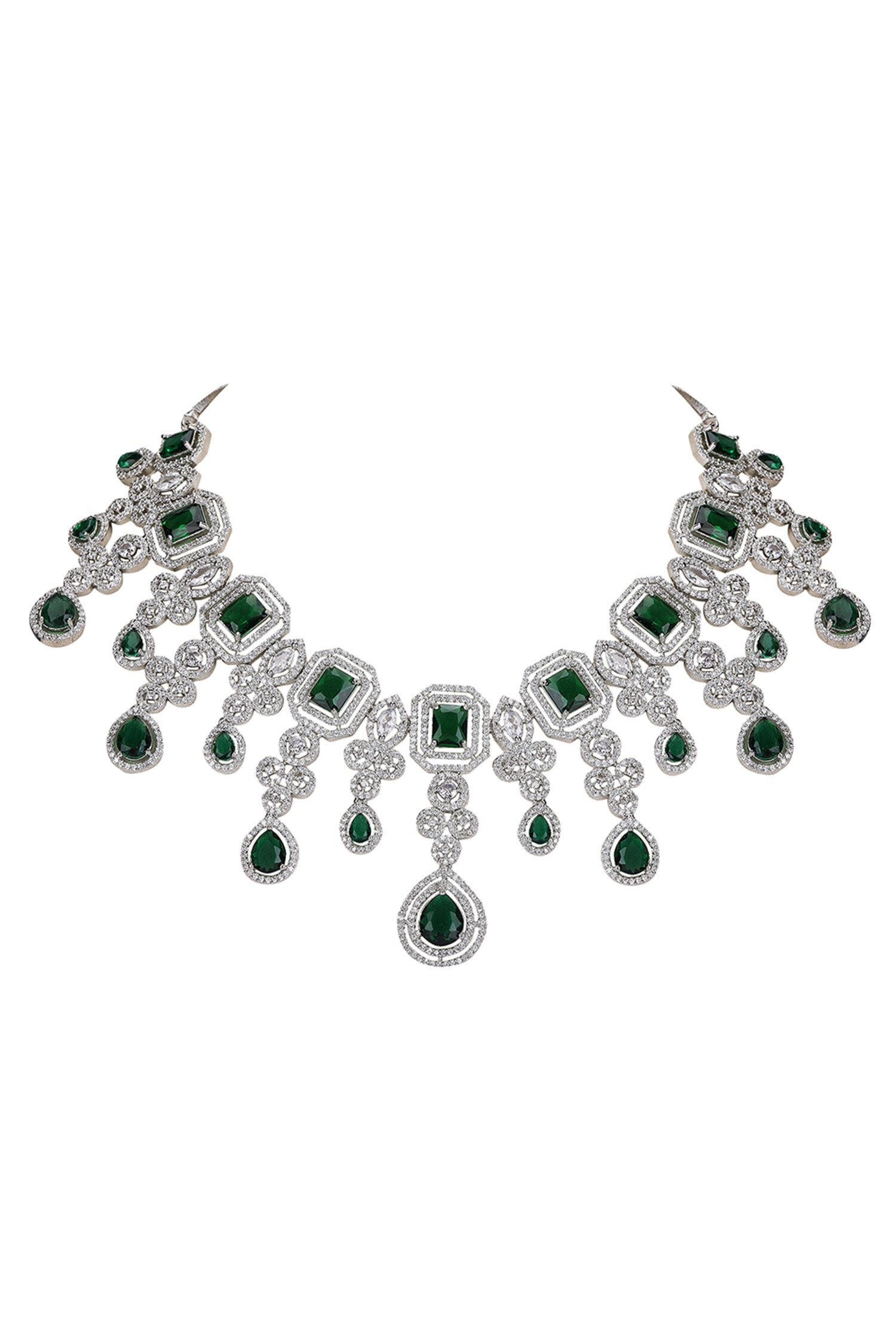 Emerald Green Gemstone Necklace Set 