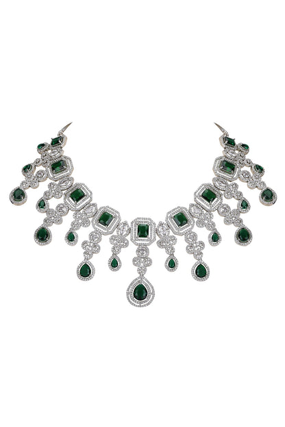 Emerald Green Gemstone Necklace Set 
