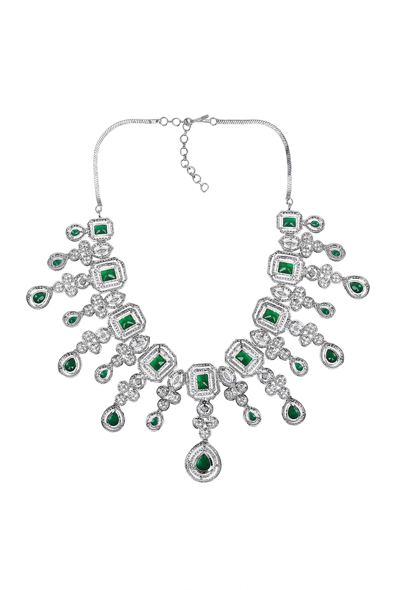 Emerald Green Gemstone Necklace Set 